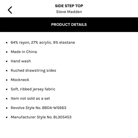 Steve Madden Side Step Top - Picture 5 of 6